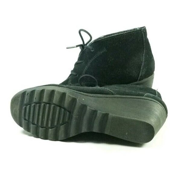 White Mountain Wedge Ankle Boot Women's Size 7.5 M Black Suede Leather - Picture 6 of 6